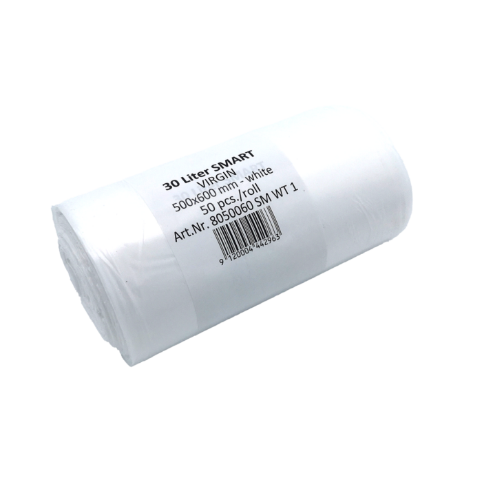 Müllsäcke 30l / Weiß-Transparent / 500mm x 600mm / HDPE - SMART / 900 Stück