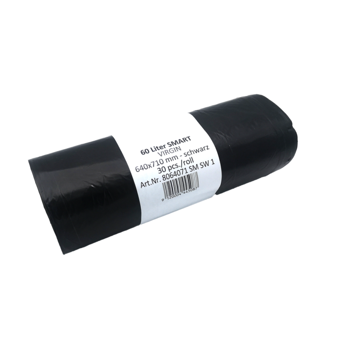 Müllsäcke 60-70l / Schwarz / 700mm x 1100mm / HDPE - SMART / 540 Stück
